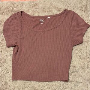 Women's Ribbed Brown Top